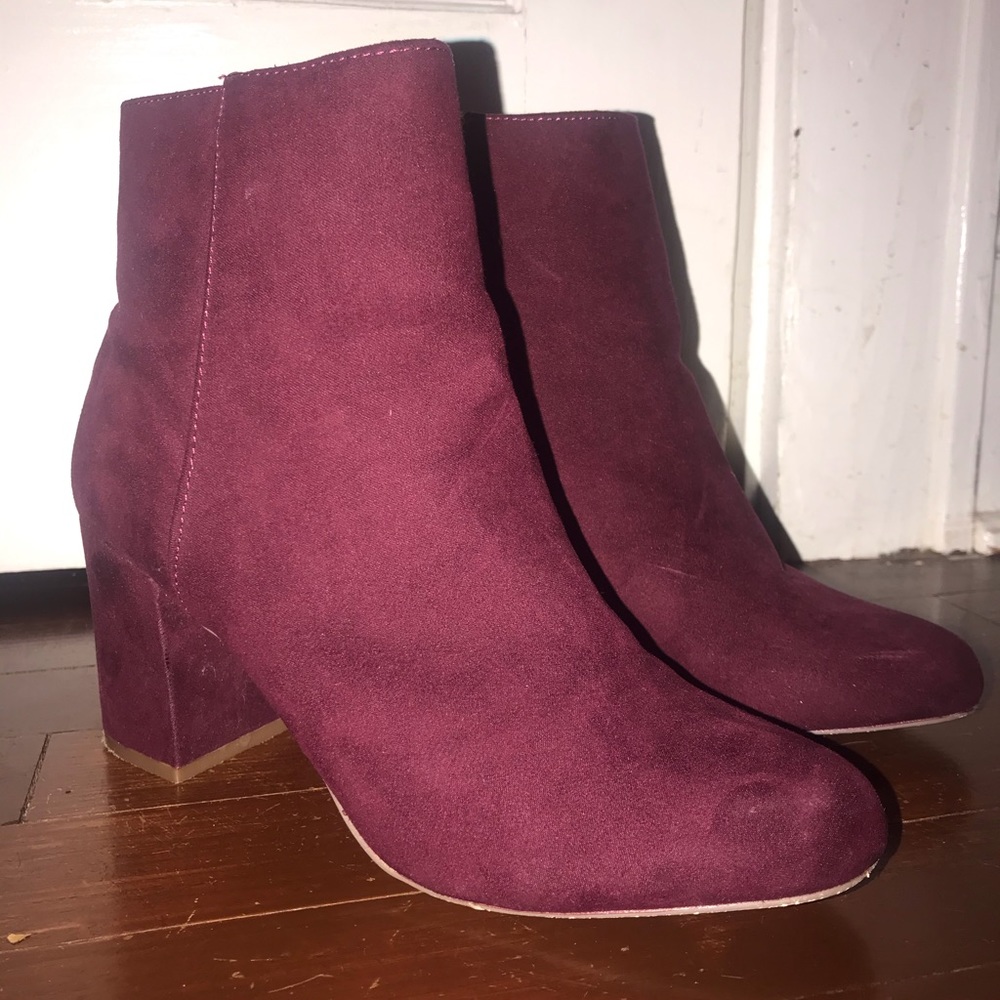 red suede booties